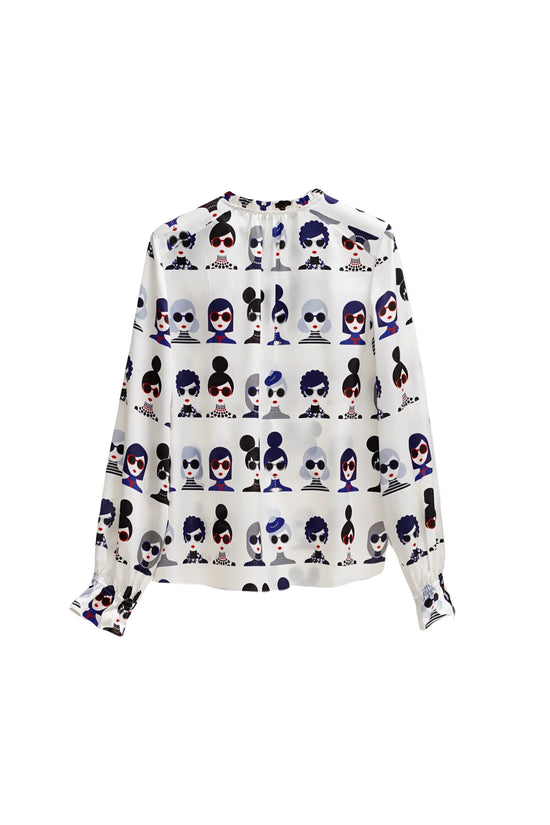 Herzen's Angelegenheit lady print blouse 6153