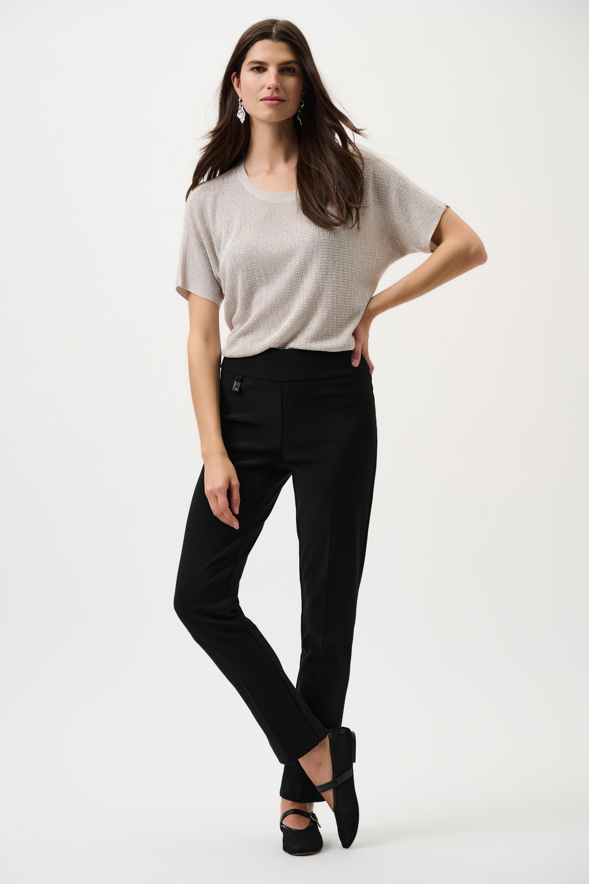 Joseph Ribkoff Black Classic Tailored Slim Trousers