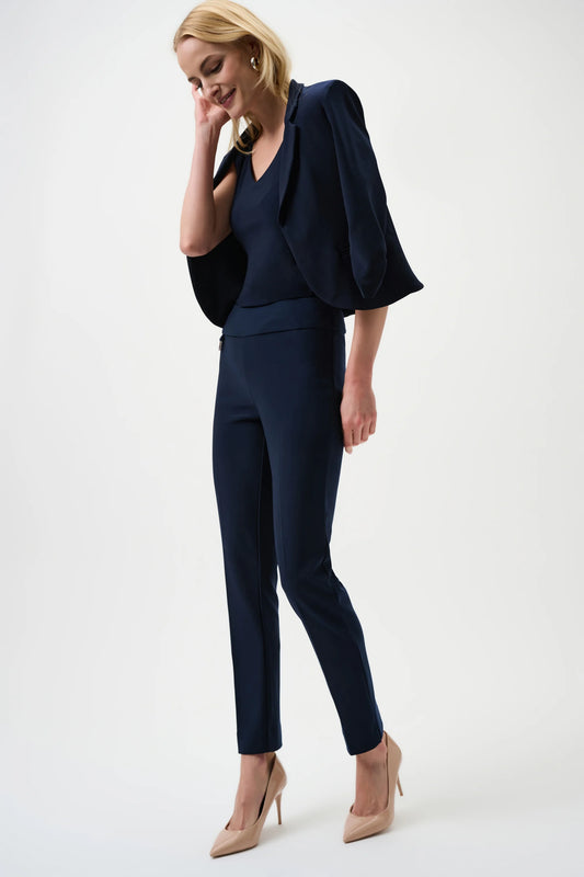 Joseph Ribkoff Navy Blue Classic Tailored Slim Trousers
