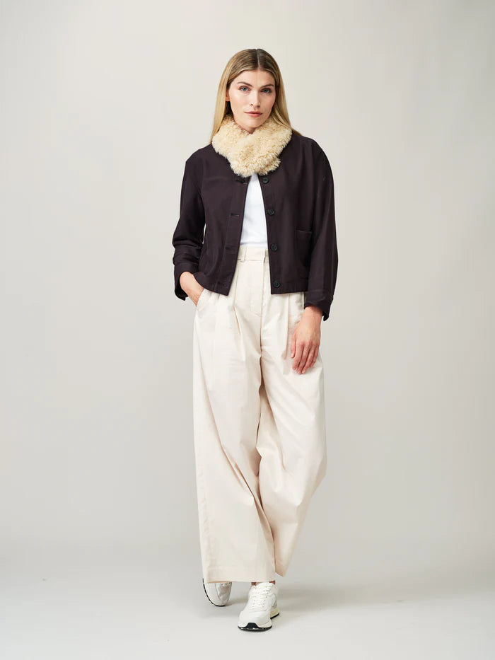 Helen Moore Cream Faux Fur Vintage Collar