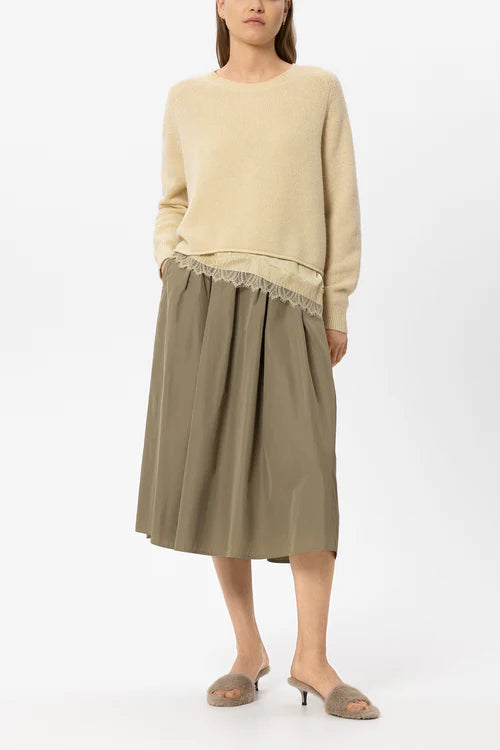 Luisa Cerano Butter Yellow Long Sleeve Cashmere Blend Sweater