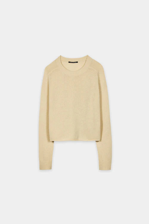 Luisa Cerano Butter Yellow Long Sleeve Cashmere Blend Sweater