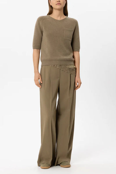 Luisa Cerano Sage Half-Sleeve Cashmere Blend Sweater 148831