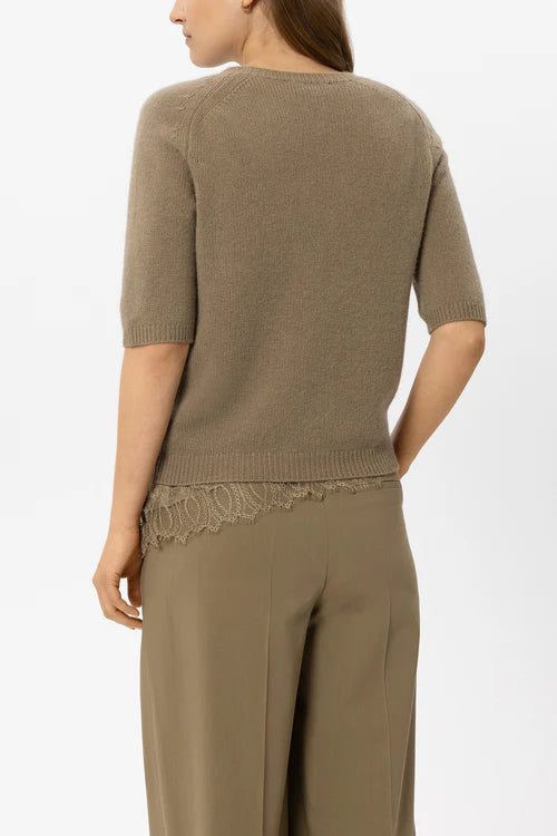 Luisa Cerano Sage Half-Sleeve Cashmere Blend Sweater