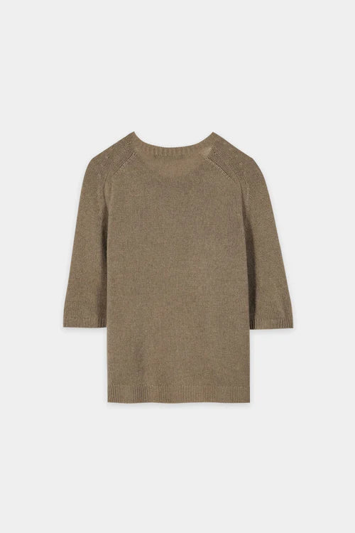 Luisa Cerano Sage Half-Sleeve Cashmere Blend Sweater