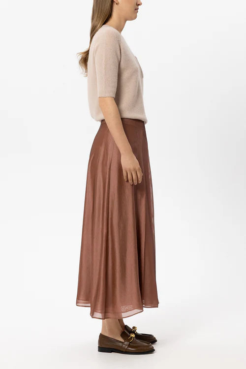 Luisa Cerano Cappuccino Cashmere Blend Short Sleeve Sweater