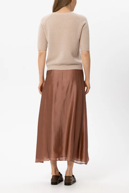 Luisa Cerano Cappuccino Cashmere Blend Short Sleeve Sweater