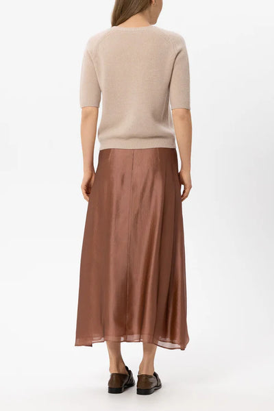 Luisa Cerano Cappuccino Cashmere Blend Short Sleeve Sweater 148831
