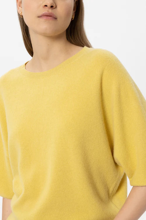 Luisa Cerano Yellow 3/4 Sleeve Cashmere Blend Sweater