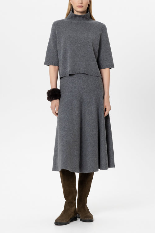 Luisa Cerano Heather Oversized Wool Blend Short Sleeve Sweater