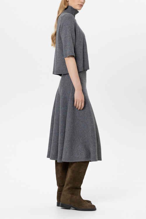 Luisa Cerano Heather Oversized Wool Blend Short Sleeve Sweater