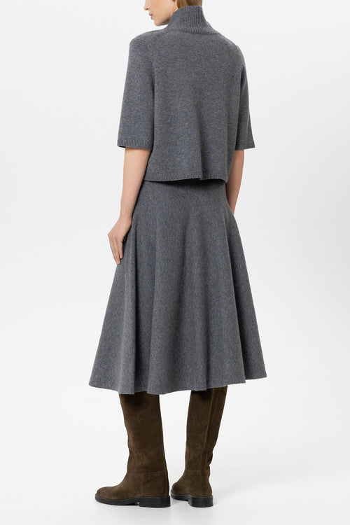 Luisa Cerano Heather Oversized Wool Blend Short Sleeve Sweater