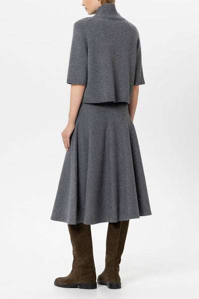 Luisa Cerano Heather Oversized Wool Blend Short Sleeve Sweater 148849