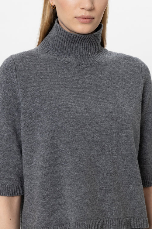 Luisa Cerano Heather Oversized Wool Blend Short Sleeve Sweater