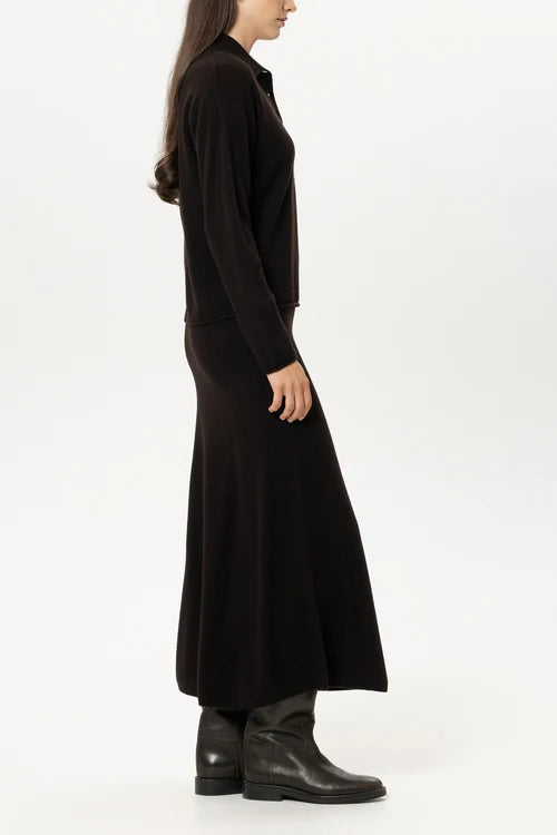 Luisa Cerano Truffle Cashmere-Blend Polo Sweater