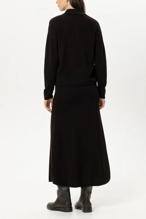 Luisa Cerano Truffle Cashmere-Blend Polo Sweater