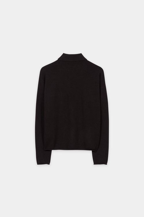 Luisa Cerano Truffle Cashmere-Blend Polo Sweater