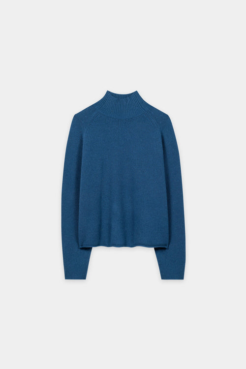 Luisa Cerano Sapphire Cashmere Blend Turtle Neck Sweater