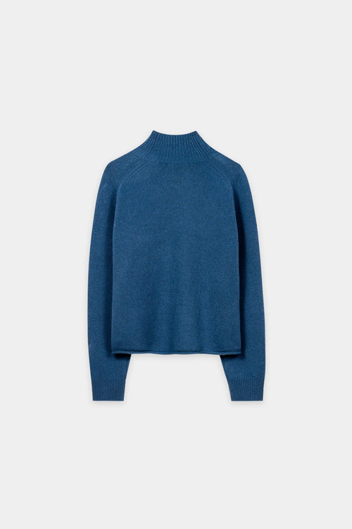 Luisa Cerano Sapphire Cashmere Blend Turtle Neck Sweater