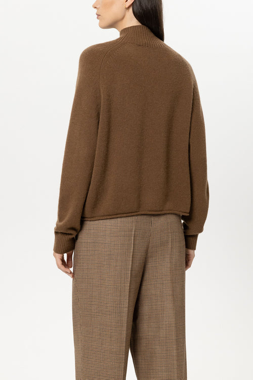 Luisa Cerano Caramel Cashmere-Blend Turtleneck Sweater