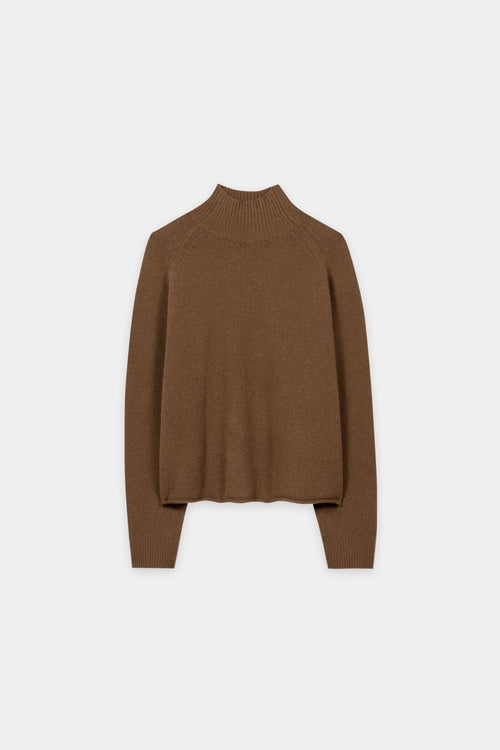 Luisa Cerano Caramel Cashmere-Blend Turtleneck Sweater