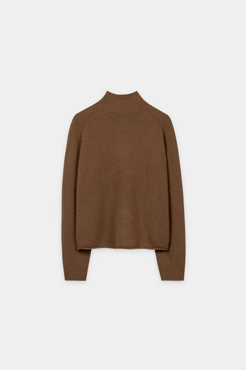 Luisa Cerano Caramel Cashmere-Blend Turtleneck Sweater