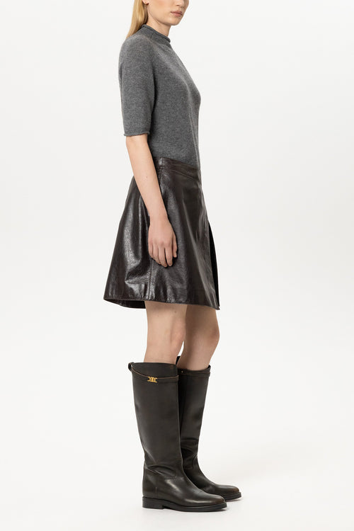 Luisa Cerano Heather Cashmere Blend  Rolled Hem Neck Sweater