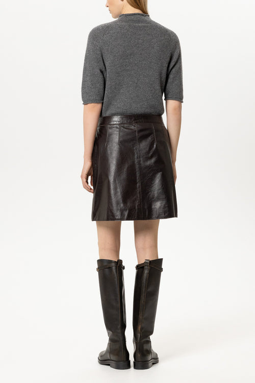 Luisa Cerano Heather Cashmere Blend  Rolled Hem Neck Sweater