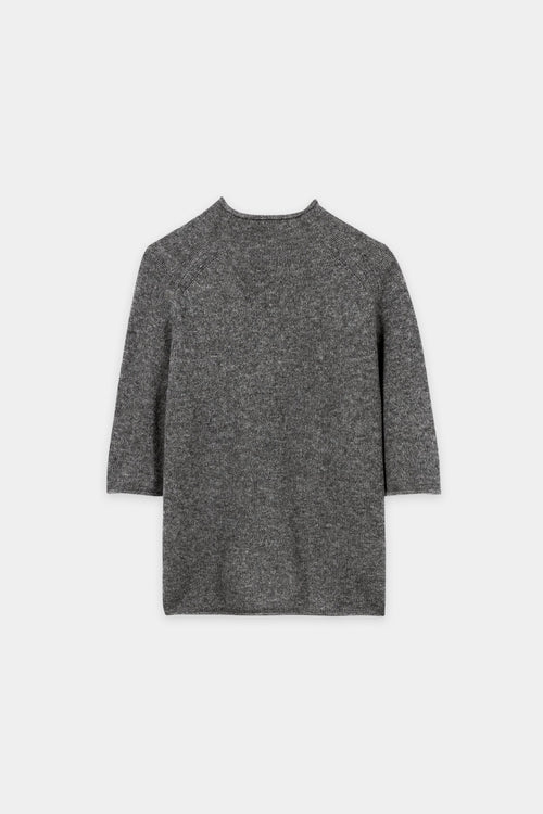 Luisa Cerano Heather Cashmere Blend  Rolled Hem Neck Sweater