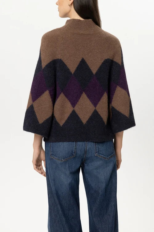 Luisa Cerano Multi-Coloured Patterned Cape Sweater