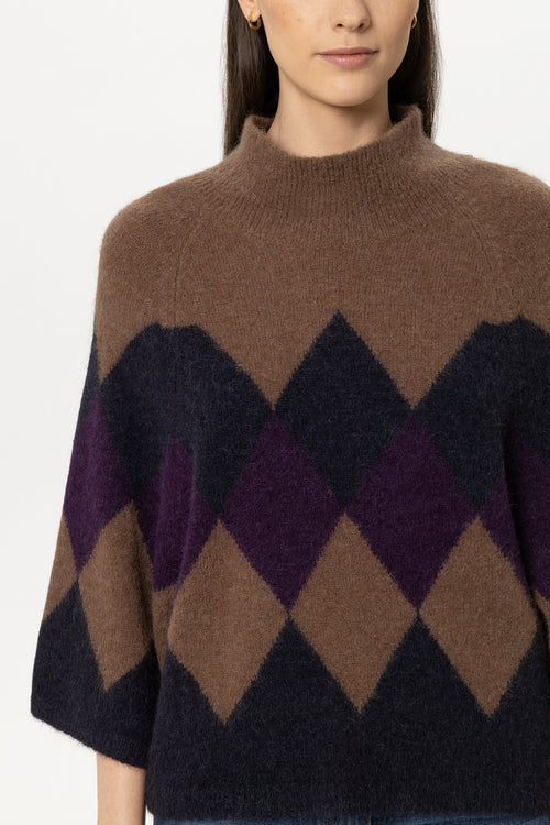 Luisa Cerano Multi-Coloured Patterned Cape Sweater