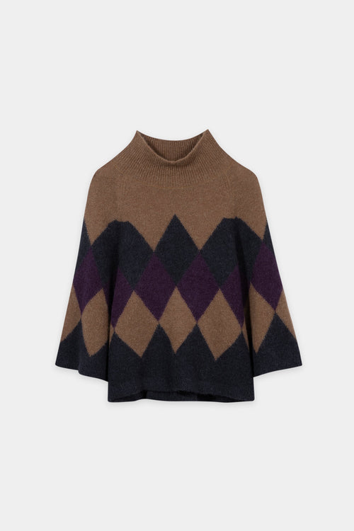 Luisa Cerano Multi-Coloured Patterned Cape Sweater