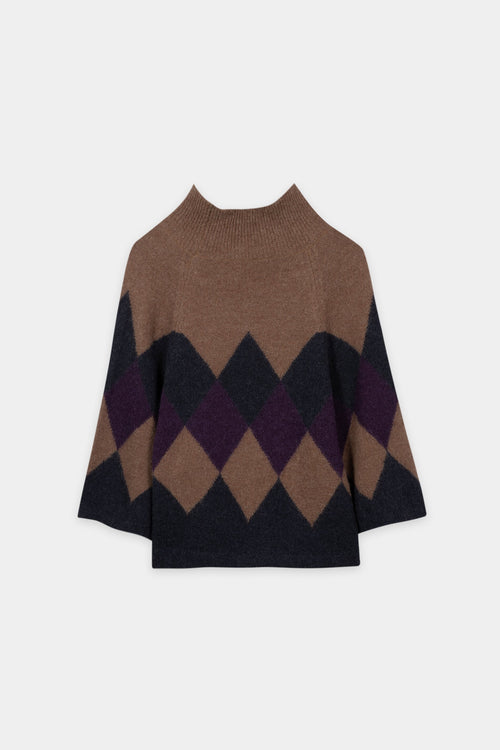 Luisa Cerano Multi-Coloured Patterned Cape Sweater