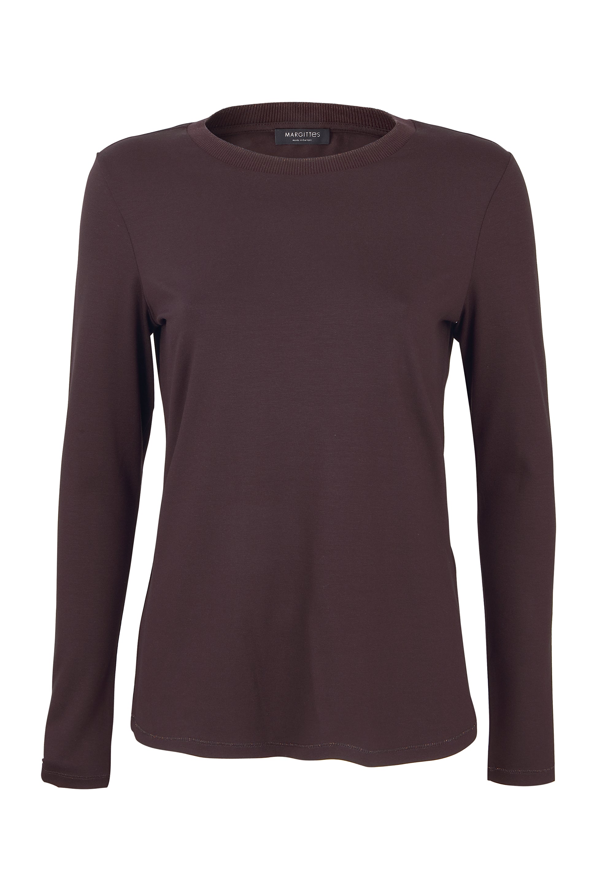 Margittes Mocha Stretch Crew Neck Top