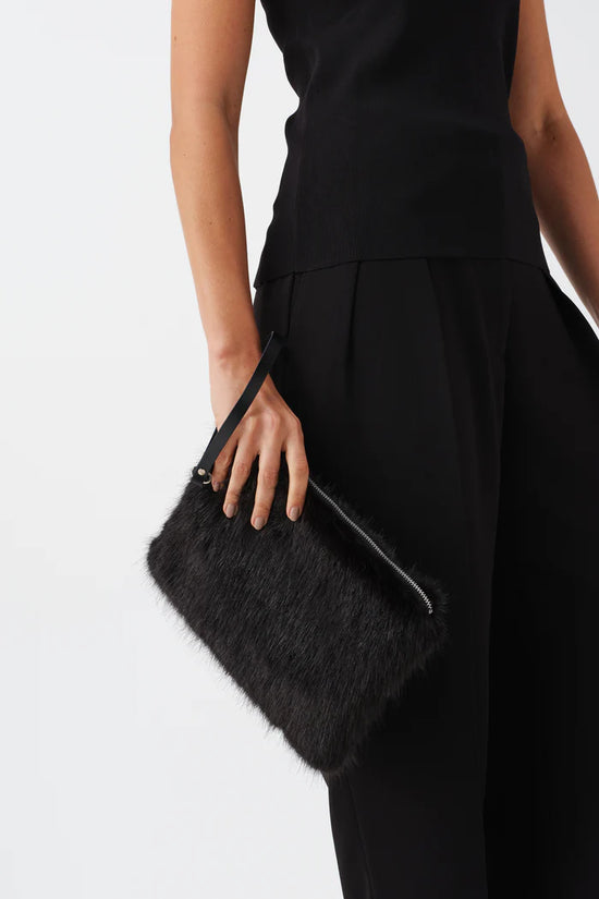 Helen Moore Black Clutch bag with Wrist Strap