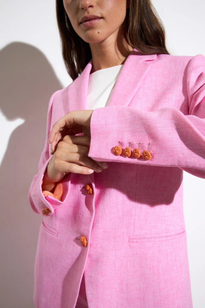 Tinta & Bariloche Pink Double-Breasted Blazer