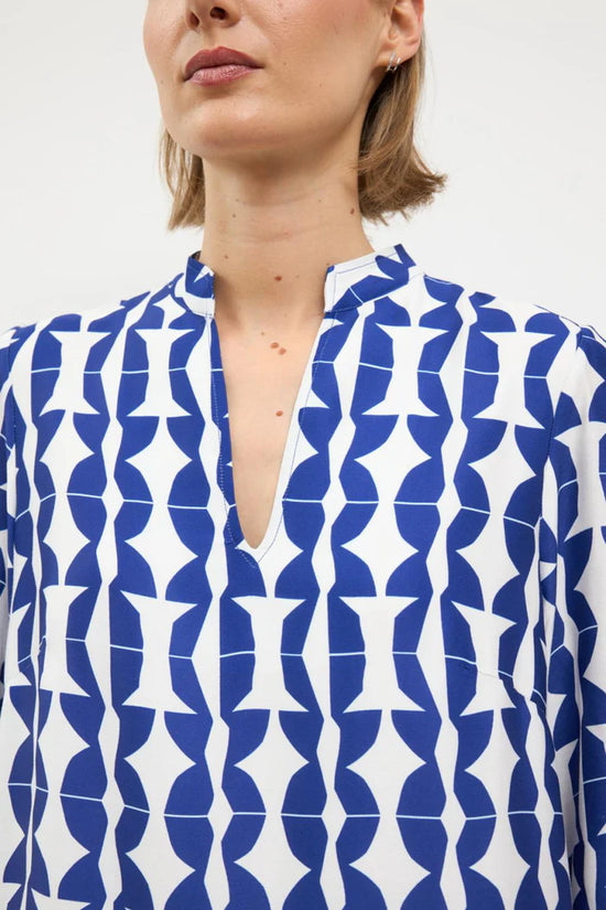 Tinta & Bariloche Royal Blue Geometric Print Tunic Dress Menta