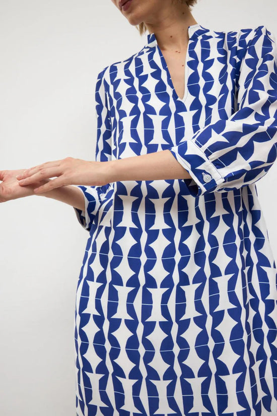Tinta & Bariloche Royal Blue Geometric Print Tunic Dress Menta