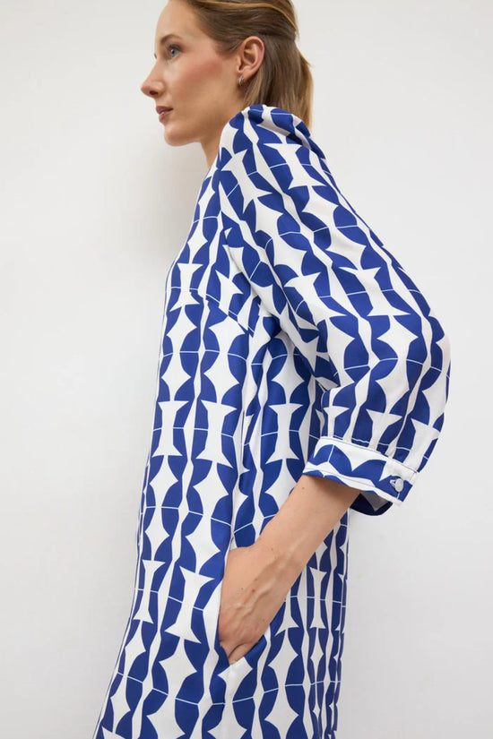 Tinta & Bariloche Royal Blue Geometric Print Tunic Dress Menta