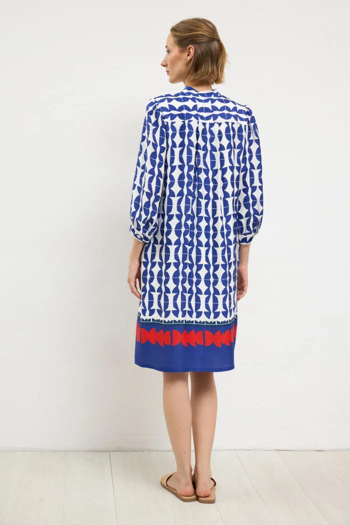 Tinta & Bariloche Royal Blue Geometric Print Tunic Dress Menta
