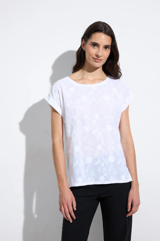 Tinta & Bariloche White Short-Sleeved Embroidered Blouse