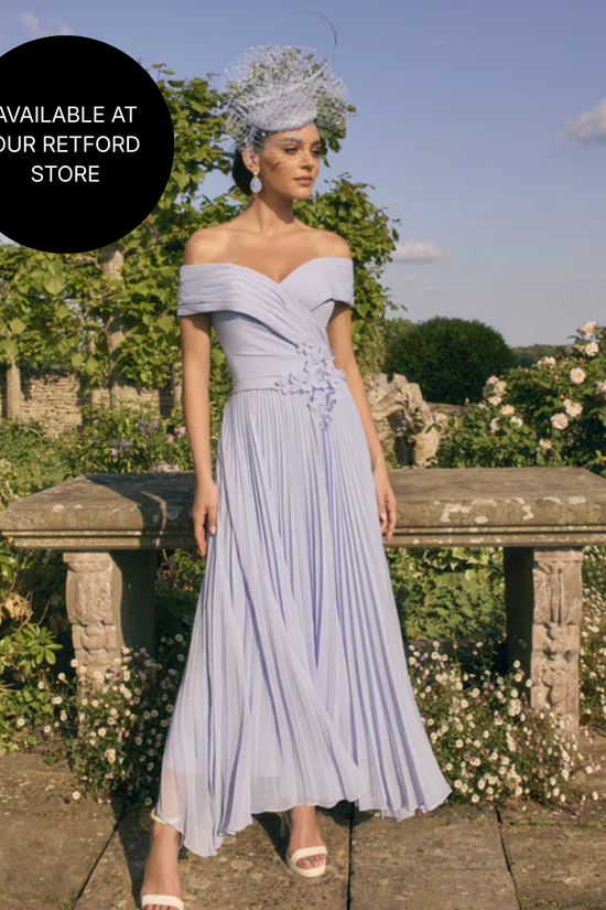 Veni Infantino Powder Blue Off-Shoulder A-Line Chiffon Dress 992779 AW