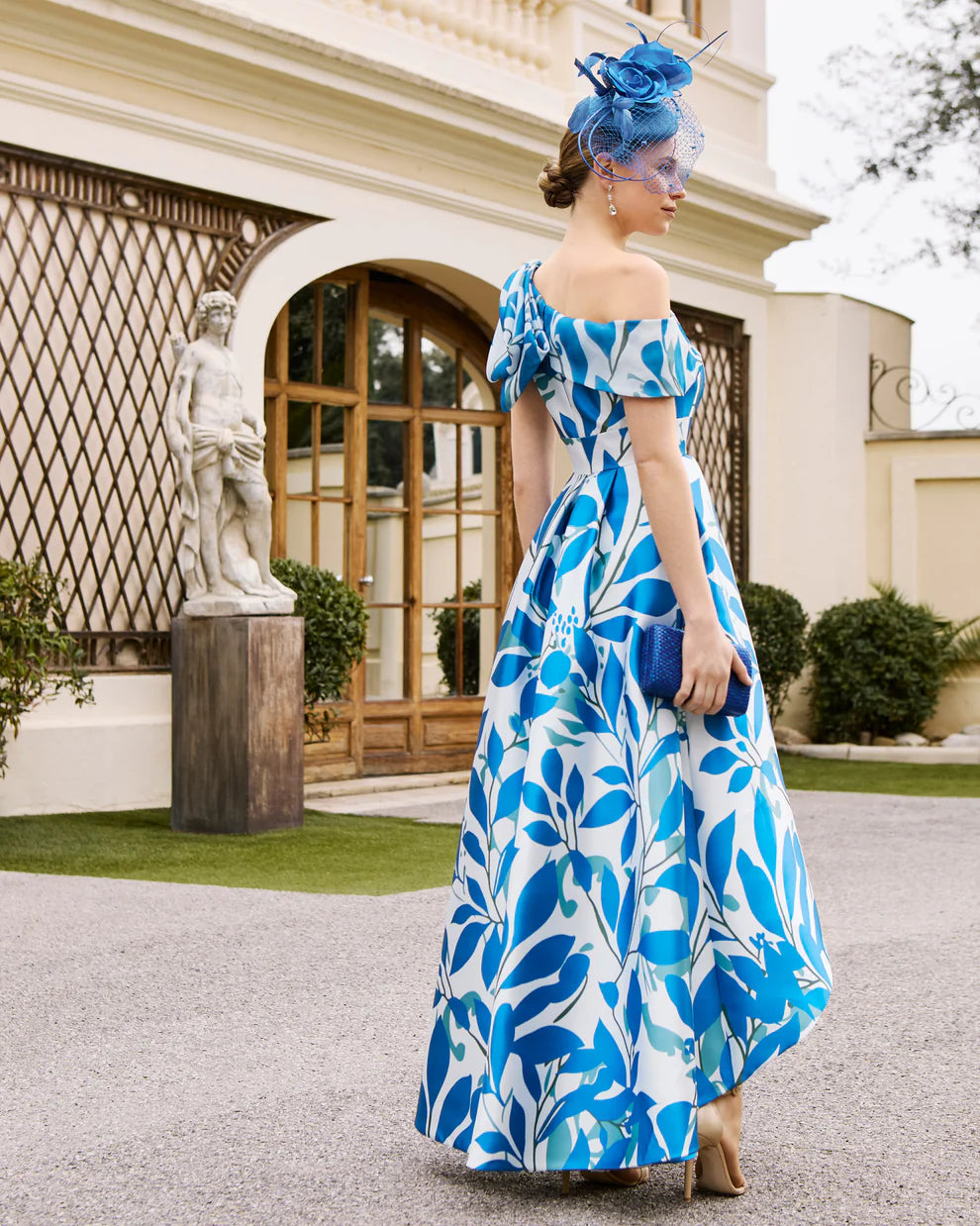 Couture Club Cobalt Blue Patterned A-Line Dress 1G240