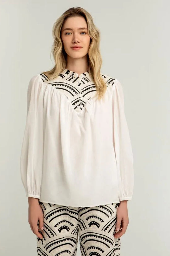 Greek Archaic Kori mao collar blouse 340512