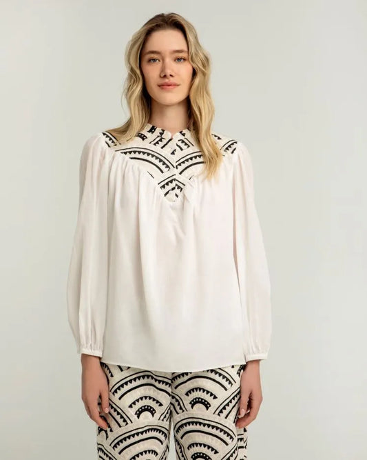 Greek Archaic Kori mao collar blouse 340512