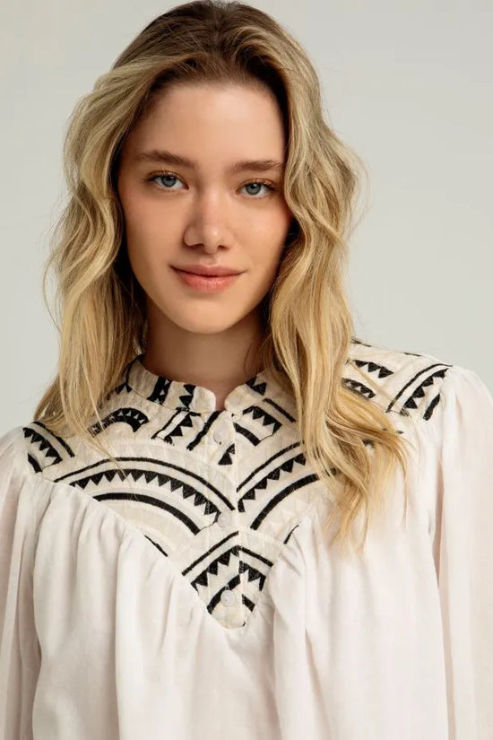 Greek Archaic Kori mao collar blouse 340512
