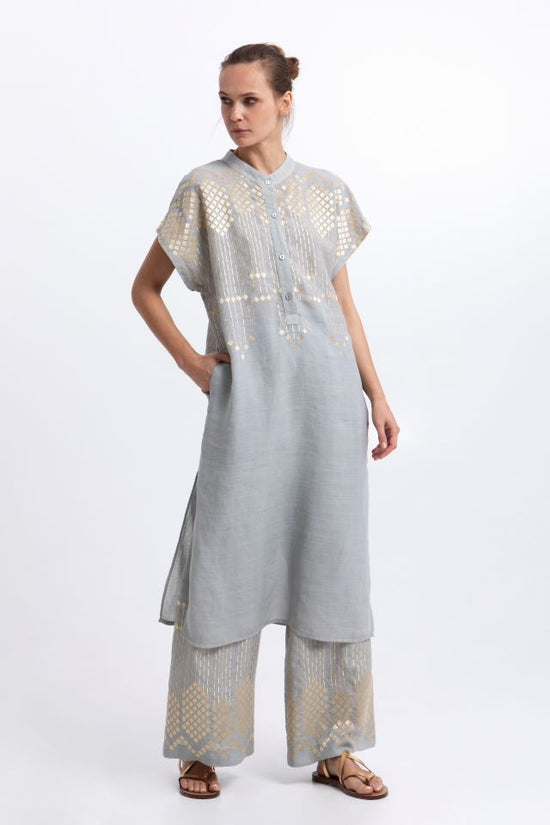 Greek Archaic Kori Stone Short Sleeve Tunic Dress 4083155