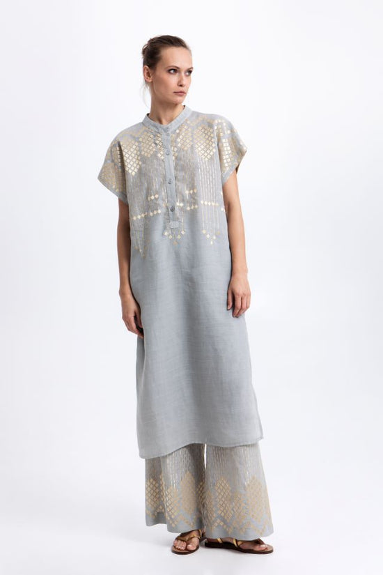 Greek Archaic Kori Stone Short Sleeve Tunic Dress 4083155