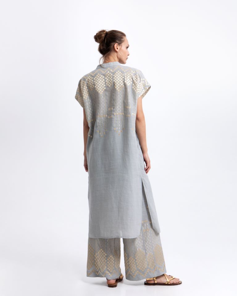 Greek Archaic Kori Stone Short Sleeve Tunic Dress 4083155