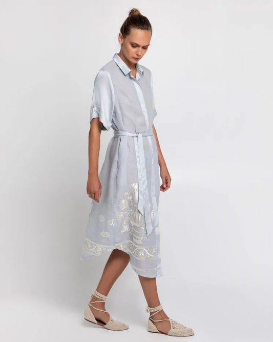 Greek Archaic Kori belted shirt dress 530273
